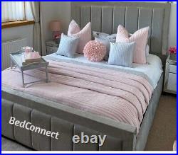 Plush Velvet Alton Bed, Panel Bed, Upholstered Bed in All Sizes & Colours
