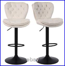 Plush Velvet Bar Stools Breakfast Kitchen Bar Blue Grey Black Cream CONTESSA