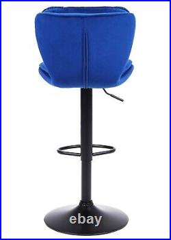 Plush Velvet Bar Stools Breakfast Kitchen Bar Blue Grey Black Cream velvet