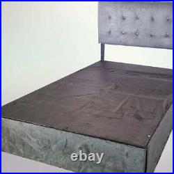 Plush Velvet Bed Frame 4ft Small Double Grey Ottoman Storage Upholstered Bed Uk