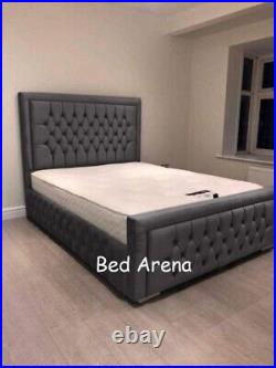 Plush Velvet Cambridge Bed Frame, Chesterfield Bed, Upholstered Bed, Double Bed