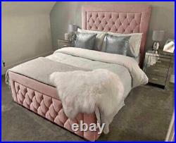 Plush Velvet Chesterfield Bed Frame Upholstered Bed Hilton Bed 3FT 4FT 4FT6 5FT