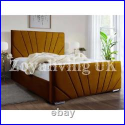 Plush Velvet Double Bed Sunrise Upholstered BED+Frame+Base 3ft, 4ft, 4ft6,5ft, 6ft