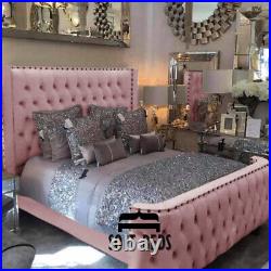 Plush Velvet Empress Bed Frame, Upholstered Bed, Chesterfield Bed, 4ft6 5ft 6ft