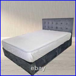 Plush Velvet Fabric Upholstered Small Double Storage Bed Frame Adult Style Uk