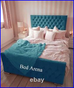 Plush Velvet Florida Bed Frame, Upholstered Bed, Double Bed, King, Super King