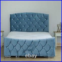 Plush Velvet Half Moon Florida Bed Royal Bed Upholstered Bed Double King 6FT F&F