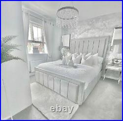 Plush Velvet Line Panel Dior Bed Stylish Bed Frame 4FT6 & 5FT in All Colours