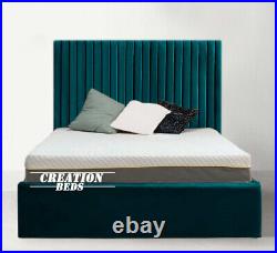 Plush Velvet Nova bed, Upholstered Bed Frame, Double Bed, King, Super King
