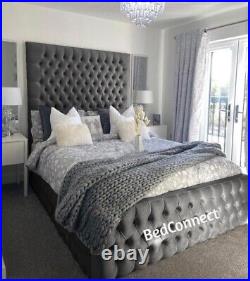 Plush Velvet Royal Florida Bed, Chesterfield Bed, Upholstered Bed 4ft6 5ft 6ft