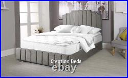 Plush Velvet Shelton Upholstered Bed Frame, Panel Bed Double Bed King Super king