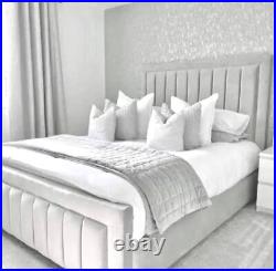 Plush Velvet Stylo Bed Frame Upholstered New Double king size with Mattress