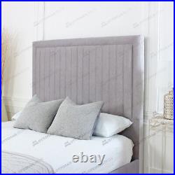 Plush Velvet Upholstered Gas Lift Up Fabric Ottoman Storage Bed Frame Headboard