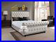 Plush Velvet Upholstered Sleigh Bed Frame Storage Option Double King Super King