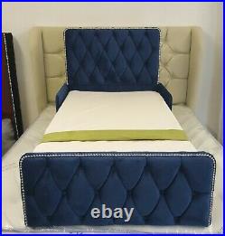 Plush/crushed velvet toddler bed frame+ free memory foam mattress included