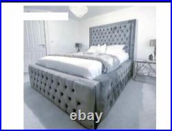 Plushed velvet Chesterfield upholstered bed for sale 4.6ft, 5ft, 6ft