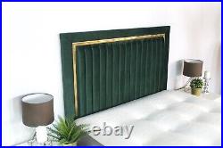 Premium quality panel gold plush border upholstered frame UK handmade