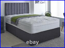 Reinforced Divan Bed Set With Free Panel 24 Inch Headboard Single Double King