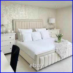 Roma Panel Plush Velvet Upholstered Bed Frame Double & King Size