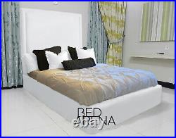 Royal Queen Plush Velvet Bed, Bumper bar Bed, Upholstered Bed Frame All Colours