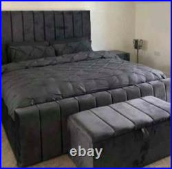 SALE! Heritage Plush Velvet Panel Storage Bed, Ottoman Gas Lift Bed Best Seller
