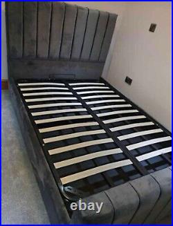 SALE! Heritage Plush Velvet Panel Storage Bed, Ottoman Gas Lift Bed Best Seller
