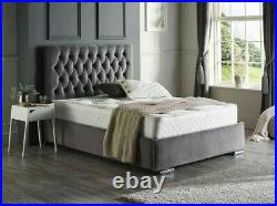 SARA Bed Plush Velvet Upholstered Bed Frame Double & King Size NEW