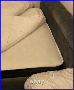Sleigh chesterfield Scroll Upholstered Plush Velvet Bed Frame Handmade In UK NEW