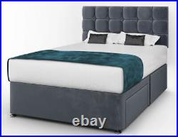 Stunning Memory Ortho Plush Divan Bed Set With Mattress And Cubed Headboard