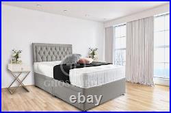 Stunning New Aspen Plush Divan Bed With 24 Headboard + Orthopaedic Mattress