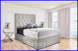 Stunning New Geneva Plush Divan Bed With 24 Headboard + Orthopaedic Mattress