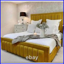 Stylish New Elegant Milano Upholstered Bed Plush Fabric Free U. K. Delivery