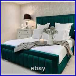 Stylish New Elegant Milano Upholstered Bed Plush Fabric Free U. K. Delivery