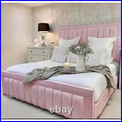 Stylish New Elegant Milano Upholstered Bed Plush Fabric Free U. K. Delivery