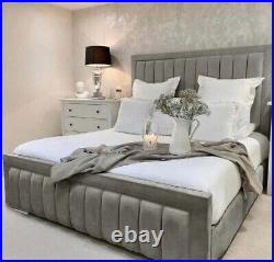 Stylish New Elegant Milano Upholstered Bed Plush Fabric Free U. K. Delivery