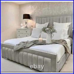 Stylish New Elegant Milano Upholstered Bed Plush Fabric Free U. K. Delivery