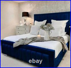 Stylish New Elegant Milano Upholstered Bed Plush Fabric Free U. K. Delivery