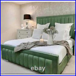 Stylish New Elegant Milano Upholstered Bed Plush Fabric Free U. K. Delivery