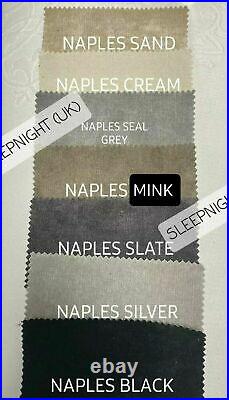Stylish Plush Velvet Line Bed Frame. Border Line Bed in All Colours & Sizes