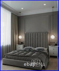 Stylish Plush Velvet Toronto Bed, Panel Bed, Upholstered Bed all Colours