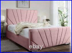 Stylish Sunshine design Upholstered Bed Frame In Plush Velvet Fabric All Sizes