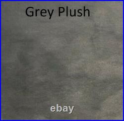 Stylish Winged Plush Velvet Bed Frame Double King Grey Plush Panel Upholstered