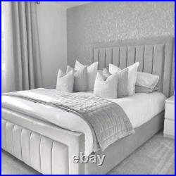 Stylo Bed Frame Plush Velvet Upholstered New Double king size