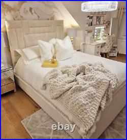 Timber Plush Velvet Upholstered Lift up Storage Luxury King/Double Ottoman Bed