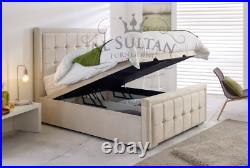 Timber Plush Velvet Upholstery Bespoke Ellie Bed Frame Lift Up Ottoman Divan Bed