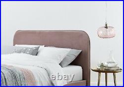 Time4Sleep Plush Velvet Pink Upholstered Elona Bed & Memory Foam Mattress