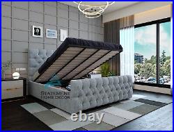 Upholstered Bed Frame, Ottoman Bed Frame, Plush Velvet Bed Frame With Storage