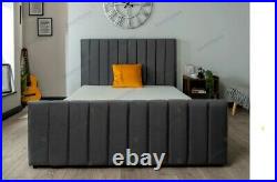 Upholstered Plush / Crushed Velvet Arizona Chesterfield Style Bed Frame/Mattress