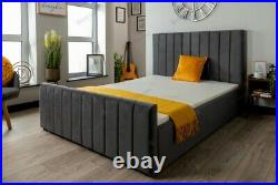 Upholstered Plush / Crushed Velvet Arizona Chesterfield Style Bed Frame/Mattress