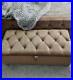 Upholstered Plush Velvet Chesterfield / Diamond Gas Lift Ottoman Box Rrp £169